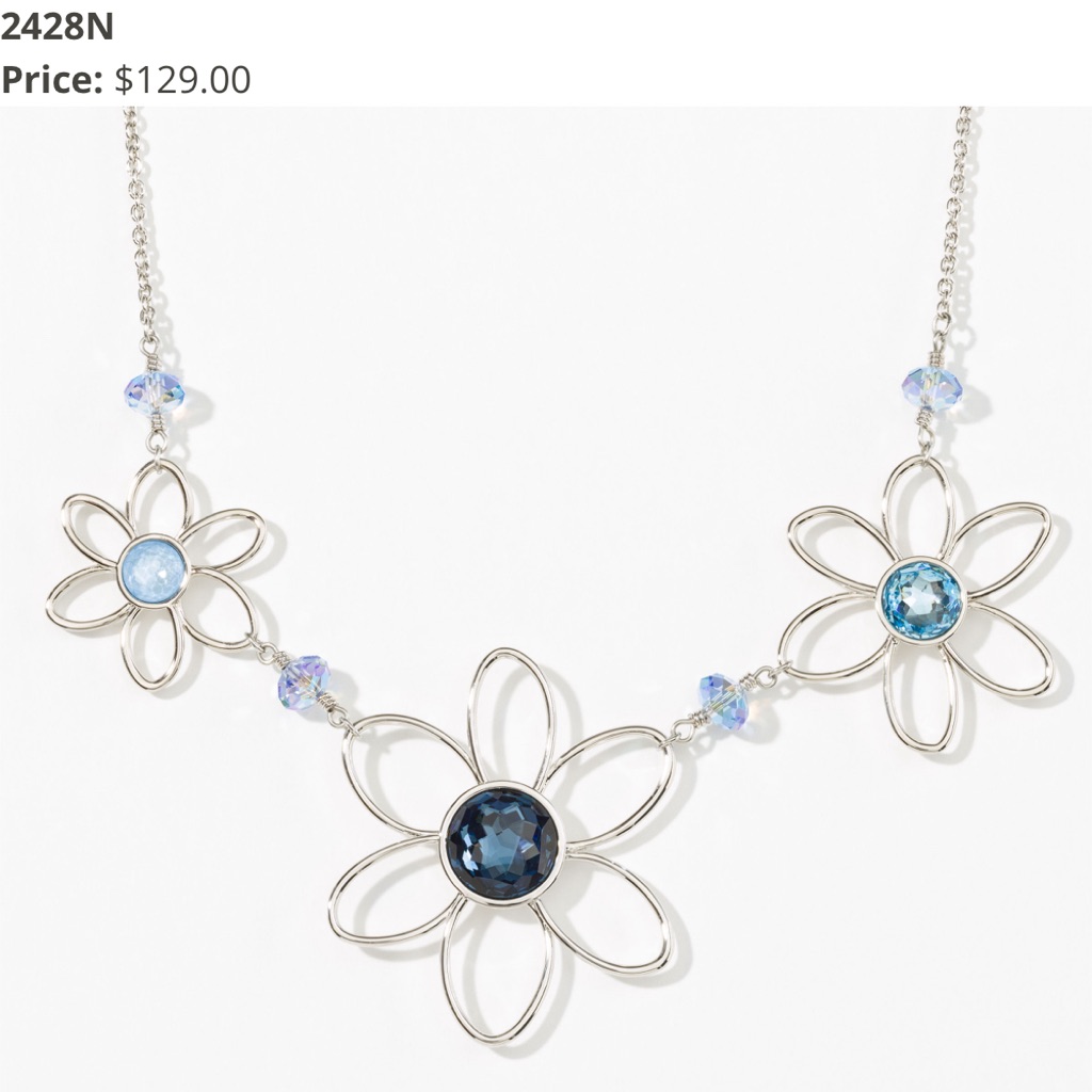 Touchstone Crystal By Swarovski Open Petals Necklace Bnib